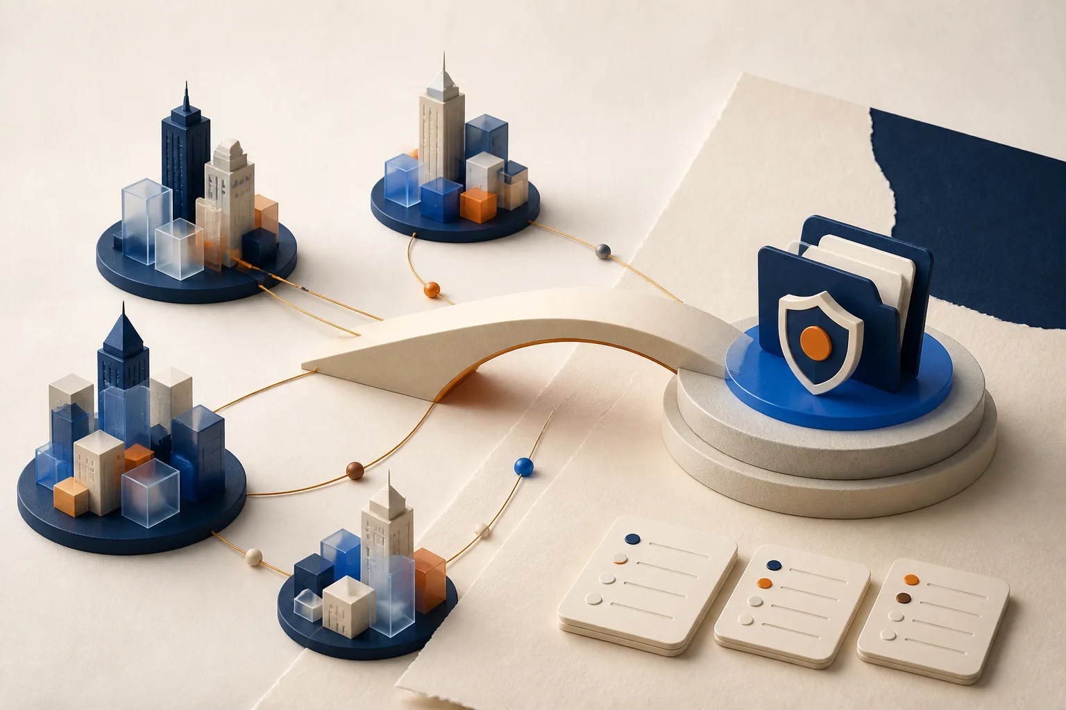 Abstract bridge connecting city networks to a local privacy contact