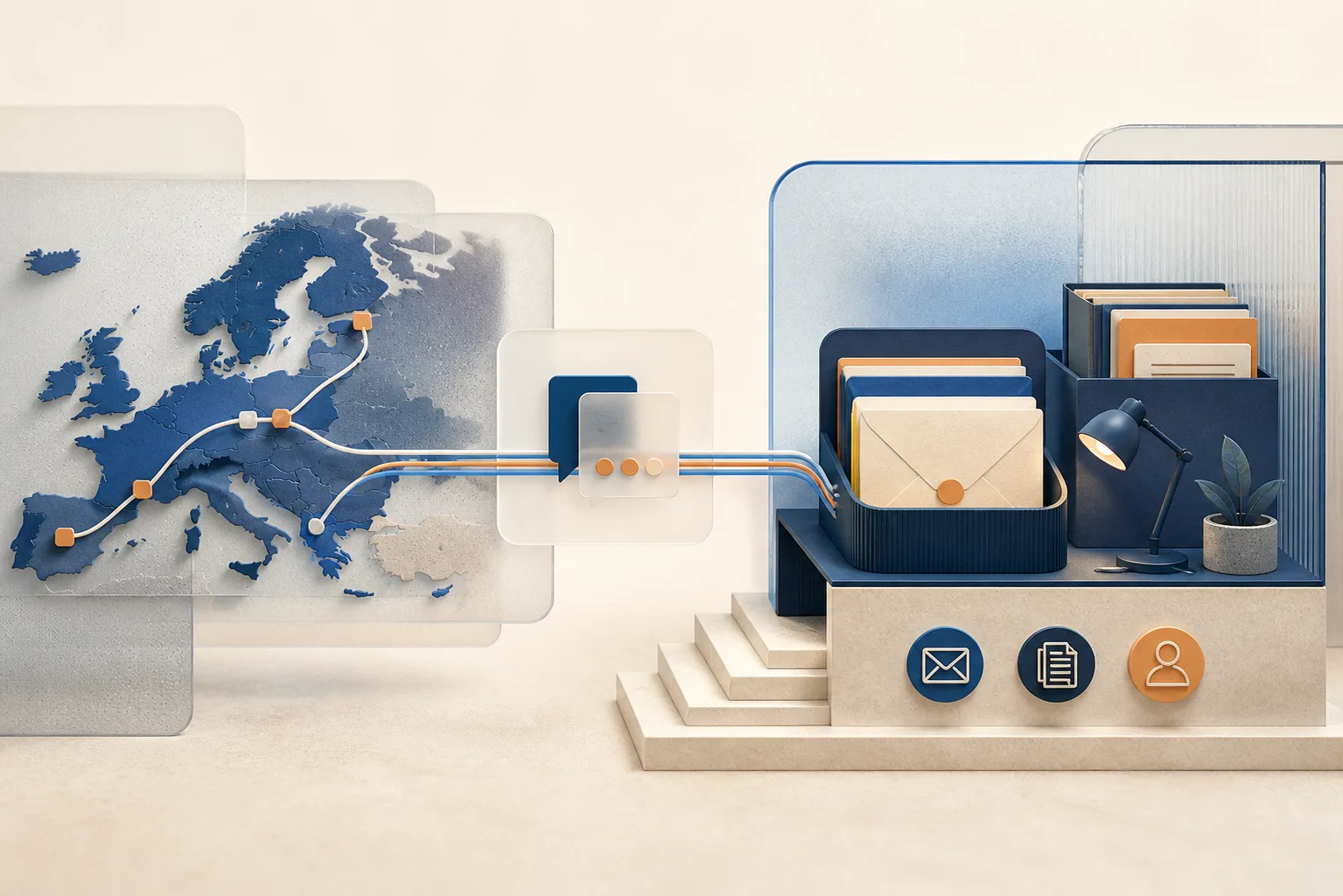 Cross-border representative service route leading to a documented local contact